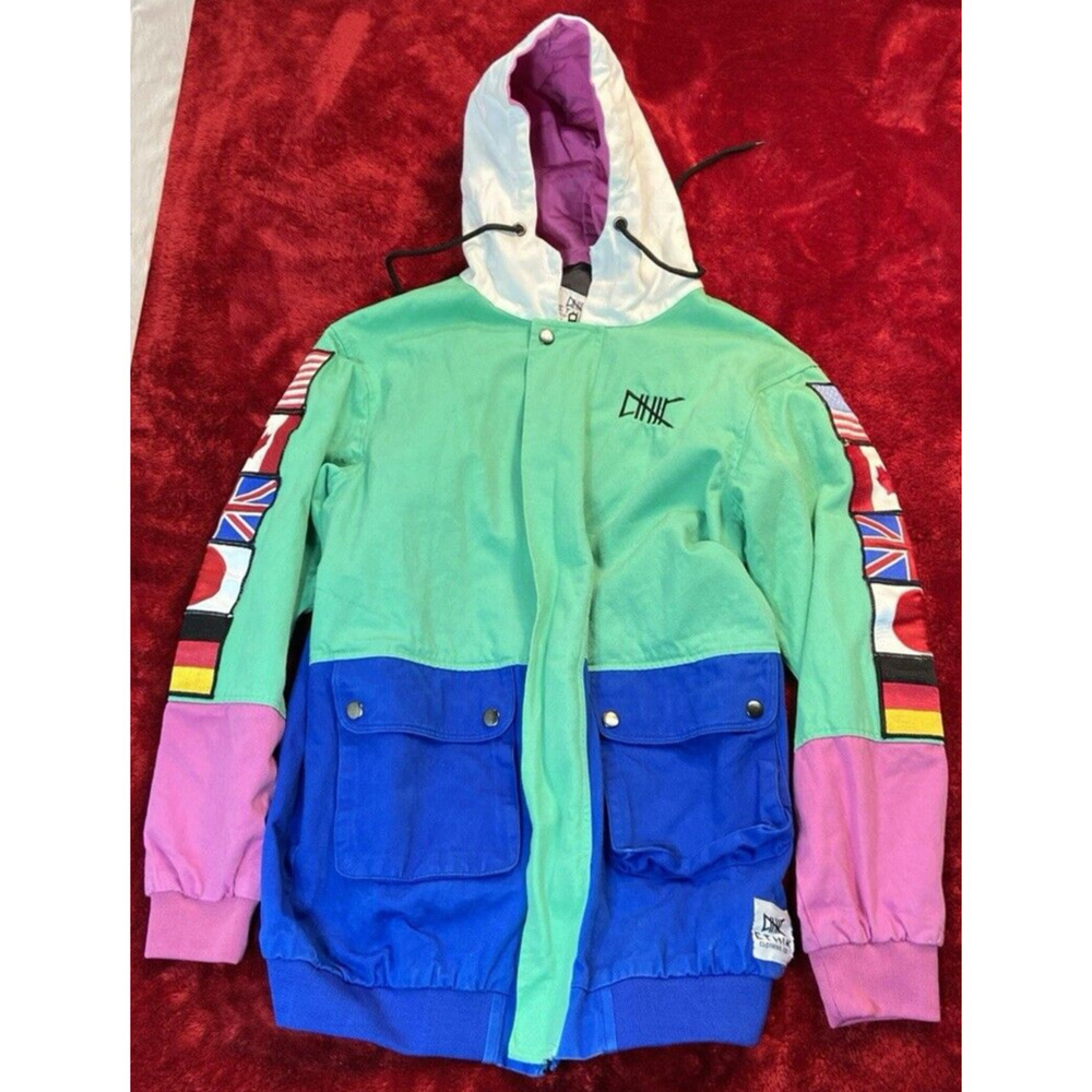 Ethik Worldwide Limited Release Small Rainbow Twill Hood Jacket Coat Y2K Patches